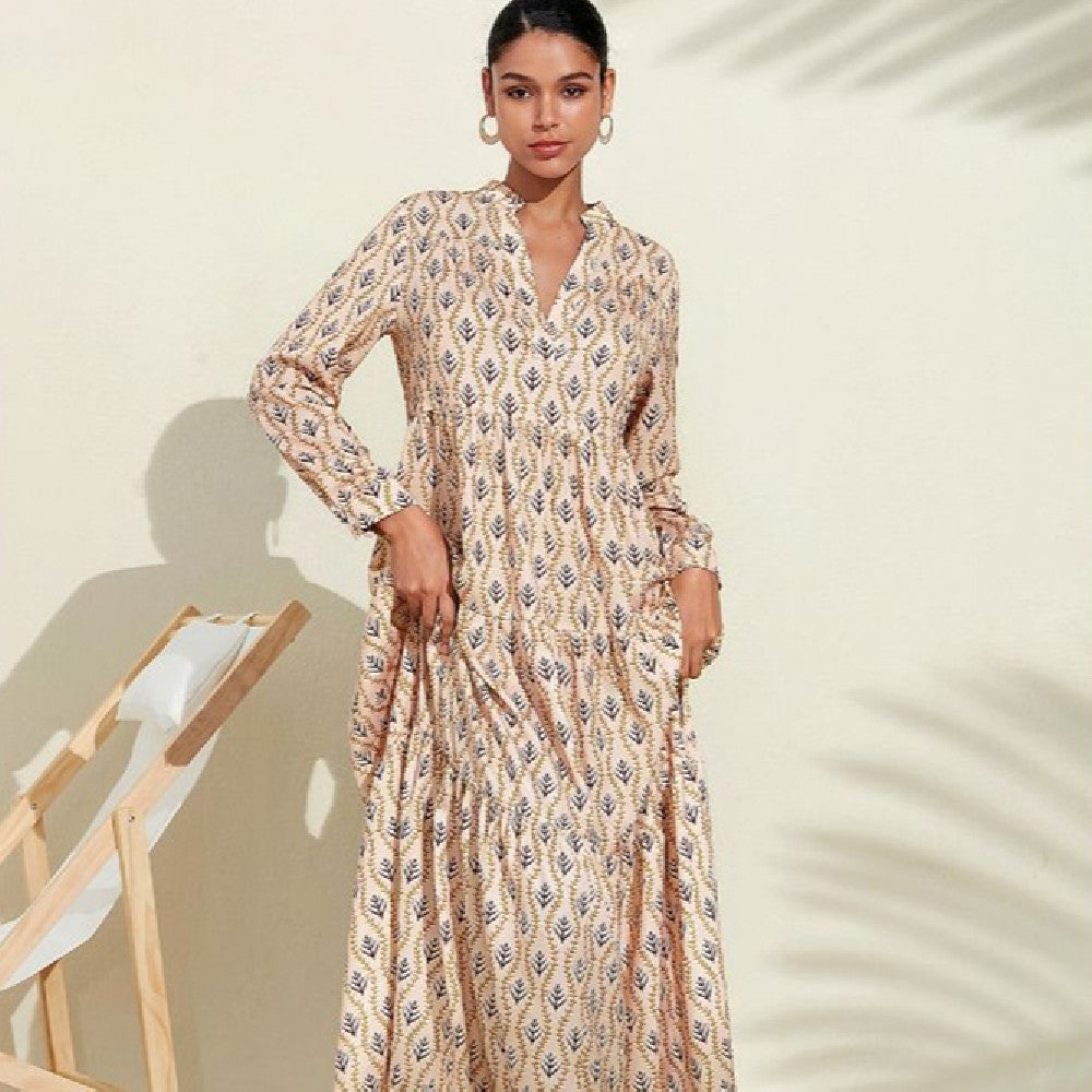 Women's Fashion Personalized Printed Long Sleeve Dress